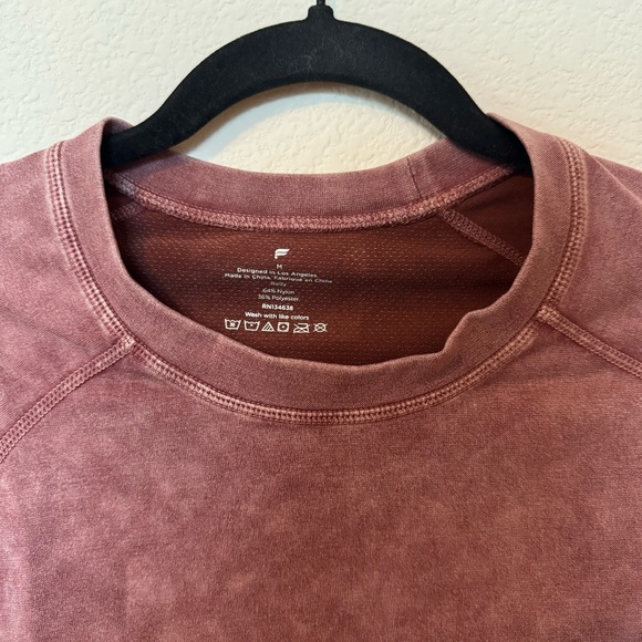 Fabletics Burgundy Long Sleeve Workout Top - Picture 3 of 3